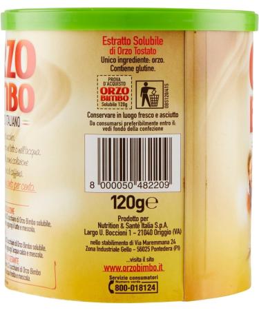 Italian Gourmet E.R. Orzo Bimbo 100% Italian Soluble Barley Bean Coffee 120g + Gourmet Italian Polpa 400g (Pack of 6) - Buy Online on GoSupps.com