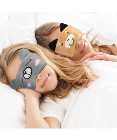 4-Pack Cute Animal Plush Sleeping Eye Masks - Soft & Comfortable Sleep Masks for Kids Women Men - Ideal for Travel Naps & Sleepovers - Buy Online on GoSupps.com