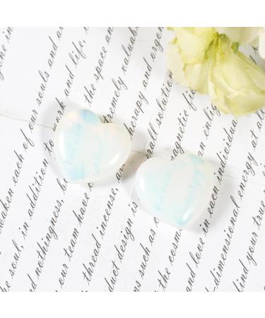 Soulnioi Opal Crystal Heart Stone Mini Love Pocket Stone - 2Pcs 20mm Tumbled Worry Stone for Reiki Meditation Therapy and Stress Relief - Buy Online on GoSupps.com