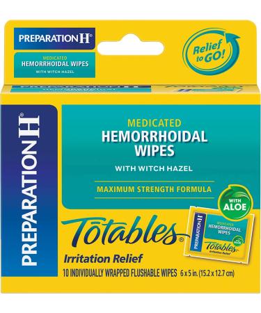 Preparation H Totables Irritation Relief Wipes 10 Each (Pack of 5) 1 Count (Pack of 5)