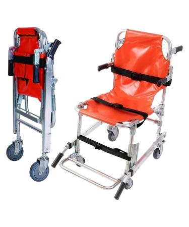Folding Stretcher Stair Chair Aluminum Alloy Light Weight Foldaway Ambulance Firefighter Evacuation Medical Lift Stair with Quick Release Buckle Emergency Evacuation Chair