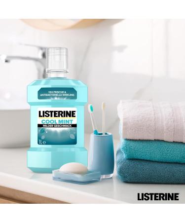 Listerine Cool Mint Antibacterial Mouthwash 2x1000ml - Alcohol-Free Essential Oils Long-Lasting Freshness - Buy Online on GoSupps.com