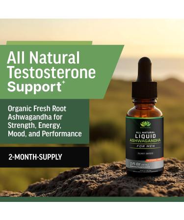 BIOACTIVE Liquid Ashwagandha Supplement Drops - Testosterone Booster For Men* - Adaptogen for Stress Support Men s Wellness - Organic Vegetarian Gluten Free Non-GMO 59 Servings (1 Oz Unflavored) Unflavoured 1 Fl Oz (P  - Buy Online on GoSupps.com