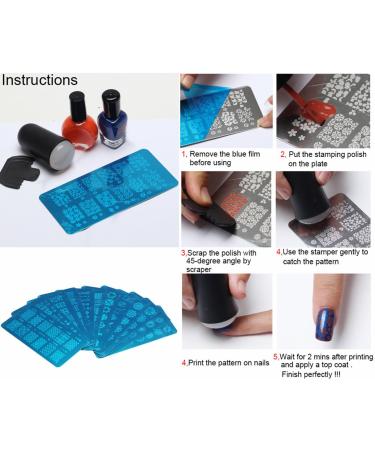 WOKOTO 6Pcs Starry Sky Nail Art Stamping Template Set - Manicure Stencils for DIY Salon Kit - Buy Online on GoSupps.com
