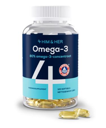 VM Sverige AB 4 HIM & HER Omega3 Fish Oil Capsules High Strength 80 Omega3 668 mg EPA & 500 mg DHA + 834 mg DPA per serving 120 softgels 2 month supply