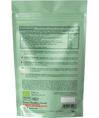 Organic Maitake Mushroom Powder - 100 g. Also known as Grifola Frondosa. Contains Protein Fiber Vitamins and Minerals. Use for Stew Soups or Risottos. - Buy Online on GoSupps.com