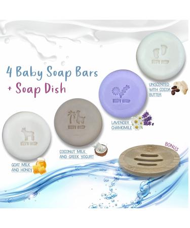 Organic Baby Soap Bars Set - Handmade in USA for Sensitive Skin - Natural Cold Process Soap for Baby, Toddler, Kids - 4 Pack - Buy Online on GoSupps.com