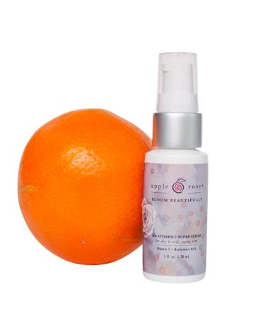Organic Vitamin C & Hyaluronic Acid Serum - Hydrating Face Serum for All Skin Types - 20% Bloom - 1 Fl Ounce - Natural Ingredients for Sensitive Skin - Buy Online on GoSupps.com