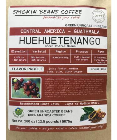 12.5lb Central American Guatemala Huehuetenango Green Coffee Beans - Washed Process, Altitude 1800m - Unroasted Arabica (Pack of 1) - Buy Online on GoSupps.com