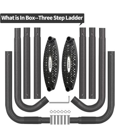 Universal Trampoline Ladder Upgrade - Heavy-Duty Steel with Non-Slip Steps (Three-Steps) - Buy Online on GoSupps.com