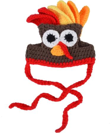 Legendog Cat Costume Turkey Hat Halloween Thanksgiving Party Handmade Crochet Pet Turkey Headgear Costume for Small Dog Kittens Brown - Buy Online on GoSupps.com