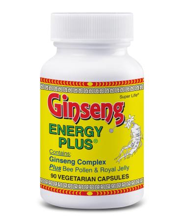Ginseng Energy Plus - with Panax Ginseng Bee Pollen Royal Jelly & Piperine Black Pepper Extract for Max Absorption | Promotes Natural Boost of Energy | Supplement - 90 Capsules
