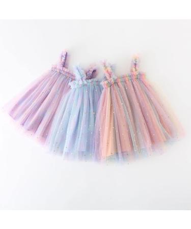 PythJooh Baby Girl Tulle Dress | Sleeveless Butterfly Wings Tutu Princess Dress | 18-24 Months | Starry Blue - Buy Online on GoSupps.com