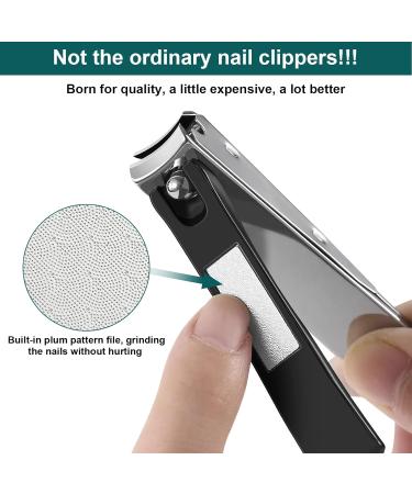 Stainless Steel Professional Nail Clippers Set for Men/Women with Catcher - Lermende Manicure/Pedicure Kit in Travel Case - Buy Online on GoSupps.com