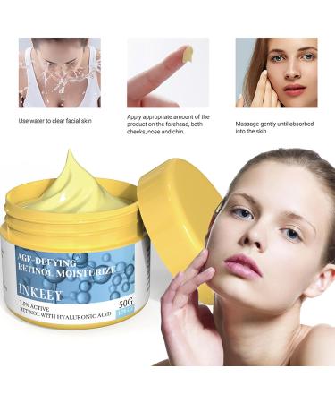 Retinol Moisturizer Anti Aging Cream 2.5% Retinol Cream Face Cream with Hyaluronic Acid Retinol Cream Retinol Moisturiser Face Women Hydration Smooth Skin Firm Lift Elasticity Lightweight 50G - Buy Online on GoSupps.com