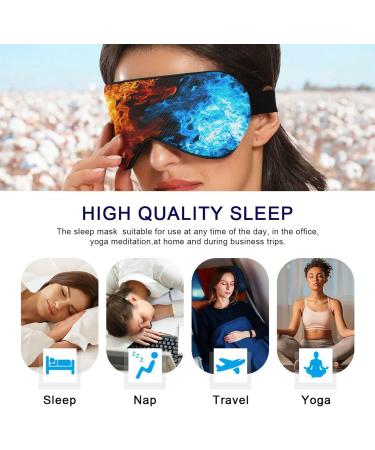 Red and Blue Fire Sleep Mask - Comfortable Light Blocking Eye Mask with Adjustable Strap for Travel and Shift Work - Buy Online on GoSupps.com