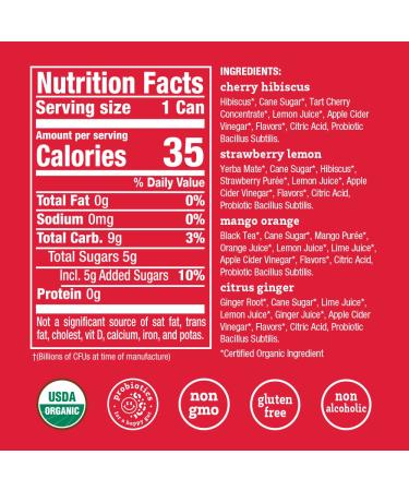 Revive Organic Sparkling Probiotic Seltzer Classic Variety 12-Pack | Low-Calorie, Billions Live Probiotics, Vegan, Gluten-Free - Supports Gut Health & Immune System - Buy Online on GoSupps.com