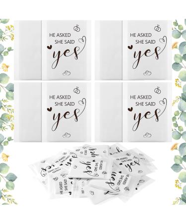 60 Pack Tissue Packs for Wedding 3 Ply Wedding Tissues for Guests Travel Size Bulk Individual Facial Wedding Tissues Welcome Bag Stuffers Gift Bride and Groom Mother Daughter (He Asked She Said Yes)