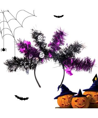 Ghost Headbands for Women - Pumpkin Ghost Bat Skeleton Scary Long Strip Hair Bands - Halloween Headwear Cosplay Props for Favors Skeleton Bat