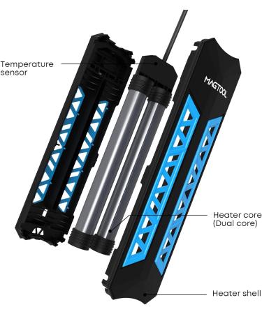 Magtool 100-1500W Aquarium Heater - Automatic Shutdown Overheating Protection Digital Controller for Freshwater & Saltwater Ideal for Diving - Buy Online on GoSupps.com