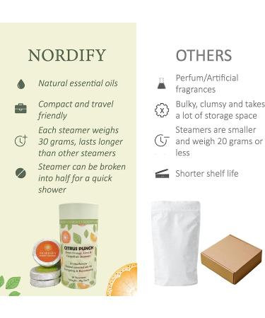 Nordify Citrus Punch Shower Steamers - 10 Aromatherapy Bombs for Energy and Relaxation | Mothers Day Gift with Sweet Orange, Grapefruit, and Lime Aroma - for Women and Men - Buy Online on GoSupps.com