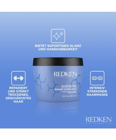 Redken Extreme Strength Builder Plus Mask - Repair Damaged Hair Anti-Hair Breakage Treatment 250ml | All Hair Types Care - Buy Online on GoSupps.com