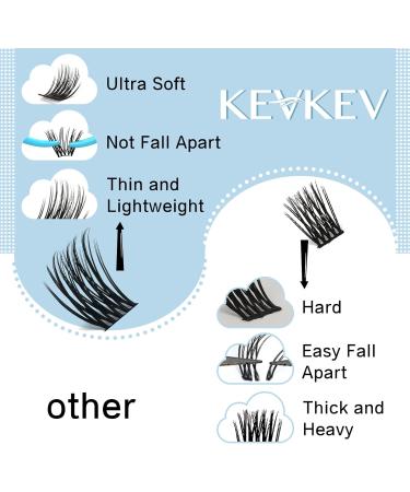 KevKev Flat Style Wispy Eyelash Clusters 144 Pcs - Thin Band & Soft | Taffee C-8-16mix - Buy Online on GoSupps.com