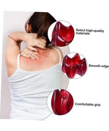TOVINANNA Massage Tool Set - 2 PCS Deep Tissue Scraper & Body Massage Board for Muscle Relaxation - Flower Shape Resin Red  - Buy Online on GoSupps.com