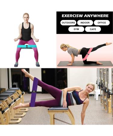 Resistance Bands Set for Legs and Glutes - Non-Slip Booty Bands for Women & Men - Hip Circle Back Stretcher - Includes Workout Booklet - Set of 3 (Pink-Blue-Purple) - Buy Online on GoSupps.com