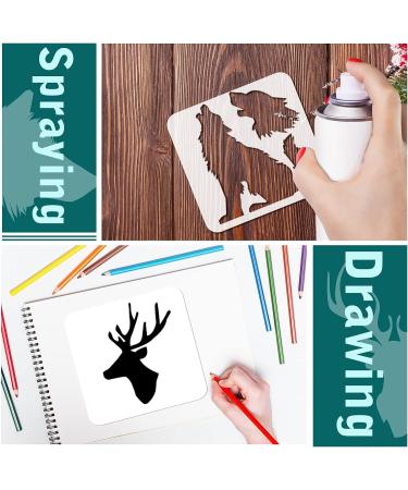 20-Piece Reusable Animal and Plant Stencil Templates - DIY Christmas Stencils for Painting on Wood, Walls, and Home Decor - Forest Style - Buy Online on GoSupps.com