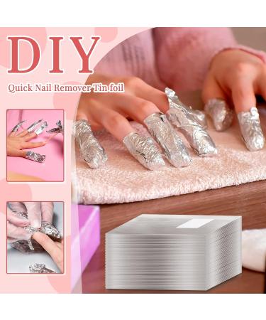 1000 Pcs Gel Nail Polish Remover Foil Wraps with Lint Pad - Silver - Buy Online on GoSupps.com