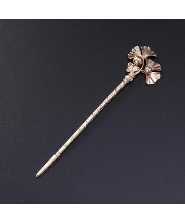 Vintage Ginkgo Leaf Hair Chopsticks - Retro Hairpin Barrette & Hair Stick for Elegant Hair Decor - Buy Online on GoSupps.com