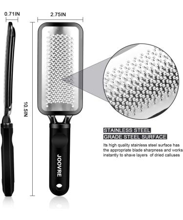 Joovre Foot File: Best Callus Remover for Dry & Wet Feet - Exfoliates & Removes Hard Skin - Surgical Grade Stainless Steel (Black) - Buy Online on GoSupps.com