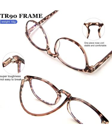 FEIYOLD Blue Light Blocking Glasses 2Pack - Retro Round Anti Eyestrain Computer Gaming Glasses for Women/Men (Leopard+Blue) - Buy Online on GoSupps.com