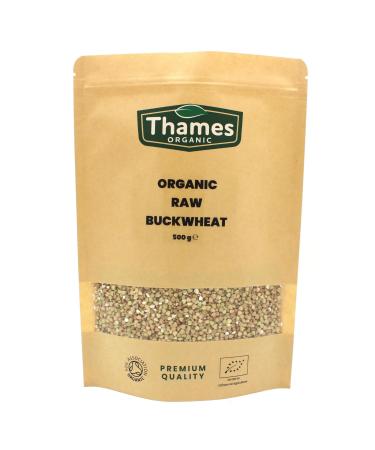 Organic Raw Buckwheat Groats 500g - No Additives or Preservatives - Raw Vegan GMO-Free Certified Organic - Nutritious and Versatile - Thames Organic - Buy Online on GoSupps.com
