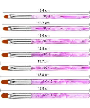 7 Pieces Nail Art Builder Brush Set - UV Gel & Acrylic Painting Pen in Purple - Buy Online on GoSupps.com