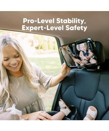 Baby Car Mirror - Wide Shatterproof Safety Infant Mirror for Rear Facing Car Seat - Sleek Black Design - Buy Online on GoSupps.com