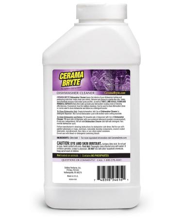Cerama Bryte 34616 Interior Dishwasher Cleaner 16oz - Powerful Formula for Sparkling Dishes - 1 Count, White - Buy Online on GoSupps.com