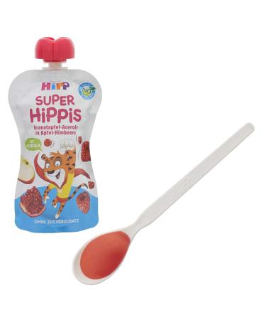 Hipp Super-Hippis Organic Squeezing Bag | Pomegranate Acerola & Apple Raspberry - 100% Organic No Added Sugar 6 x 100g Pack - Buy Online on GoSupps.com