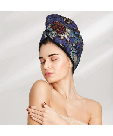 Boho Sunflower Microfiber Hair Towel - Super Absorbent Coral Velvet Wrap for Long Curly & Thick Hair - Buy Online on GoSupps.com