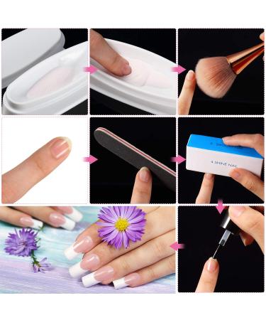 Dip Powder Nail Set with Tray, Brush, File & Buffer - 6 Pieces for DIY Nail Decoration - Buy Online on GoSupps.com