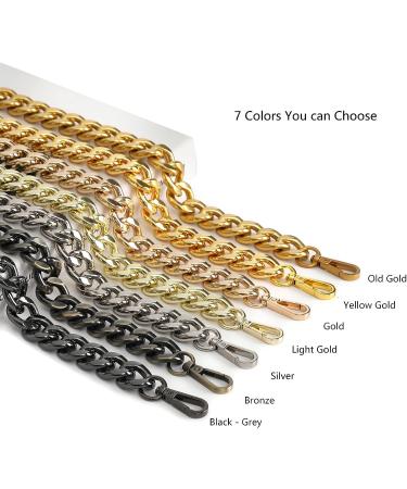 26 Inch Chic Metal Purse Chain Strap Handle Shoulder Straps Replacement Charms for Bag Handbags (Old Gold) - Buy Online on GoSupps.com