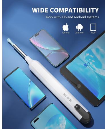 1080P HD Camera Ear Wax Removal Tool Kit - Wireless Otoscope for iPhone, iPad, Android - 7 PCS Ear Set - 6 Lights - Ear Cleaner for Smartphones (White) - Buy Online on GoSupps.com