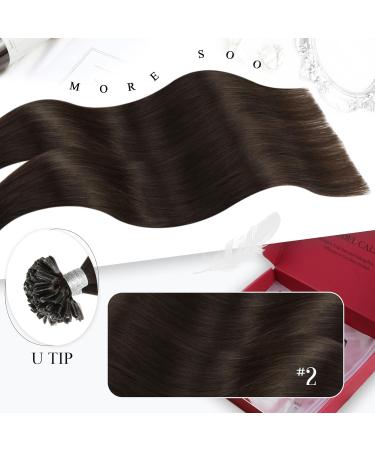 Moresoo Bonding Extensions - Real Hair Brown 1g Remy U-Tip Keratin Extensions #2 - 50g 60cm Hot Fusion Hair Extensions - Buy Online on GoSupps.com