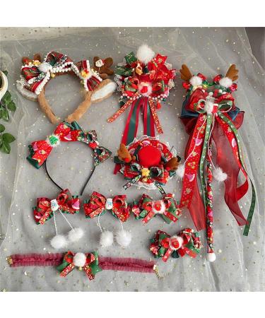 AJTUTUS Christmas Lolitas Hair Clip with Hat/Deer Antler Embellishments Handmade Lolitas Hair Accessories for Little Girl Women - Buy Online on GoSupps.com