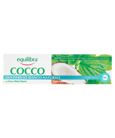 Equilibra Igiene Dentale Cocco Dentifricio Bianco Naturale Protegge i Denti da Carie e Tartaro e Assicura un Alito Fresco Ada