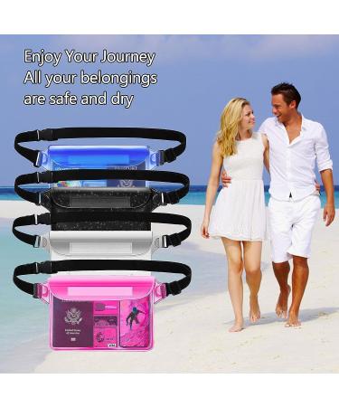 Famoby 4 Pack Waterproof Pouch with Waist Strap for Water Activities Swimming, Boating, Snorkeling, Kayaking Outdoor Beach Sports Dry Bag - Buy Online on GoSupps.com