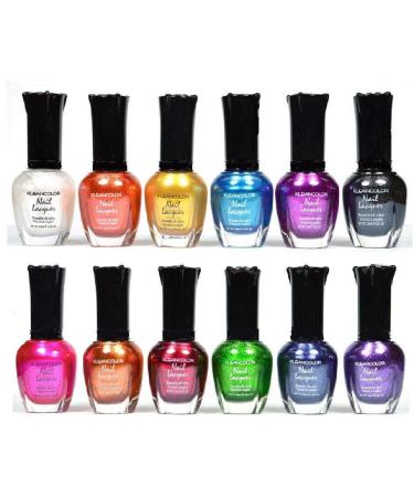 Kleancolor Nail Polish - Awesome Metallic Full Size Lacquer Lot of 12-pc Set Body Care / Beauty Care / Bodycare... 12 Count (Pack of 1) multicolor