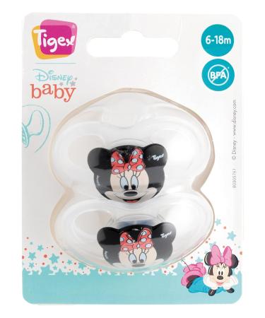 Tigex Soft Touch Friends Pacifier | Disney Minnie Mouse | Silicone | 6-18 Months | 2-Pack - Soft & Safe International Shipping - Buy Online on GoSupps.com