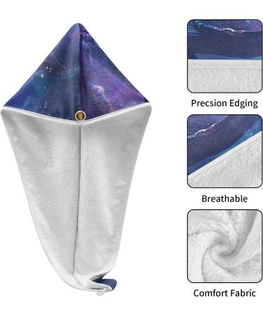 Whale Couple Undersea Hair Towels 2 Pack - Super Absorbent Quick Dry Turbans for Women & Girls - Buy Online on GoSupps.com